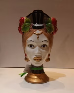 Jarrón Vaso Testa Sicily Oro