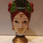 Jarrón Vaso Testa Sicily Rojo